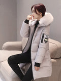 Parka Invierno Cuello Pelo Capucha - Abrigo Largo Cálido Elegante Mujer