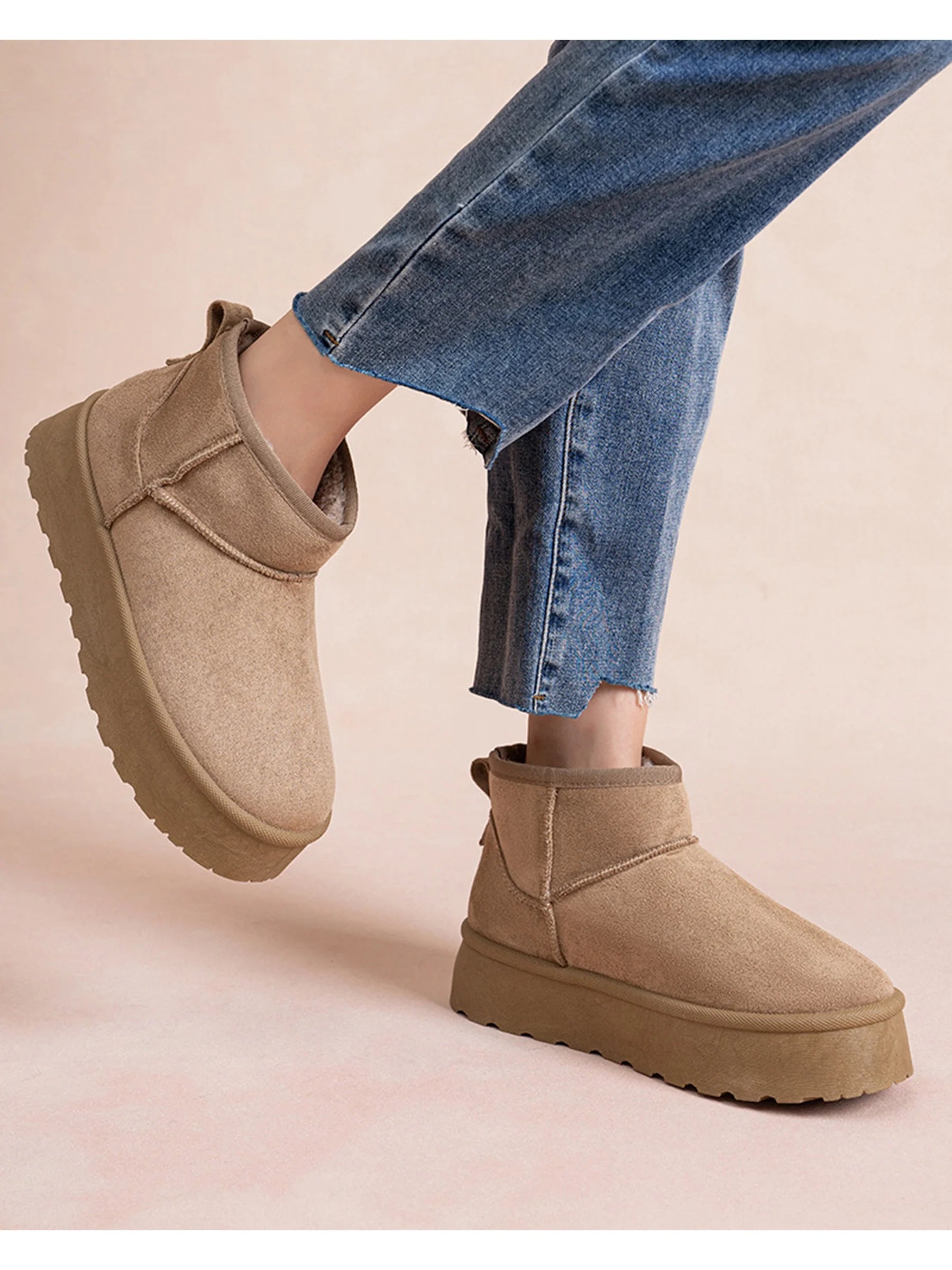 Botas Nieve Suela Gruesa Mujer - Botines Invierno Cálidos Antideslizantes Plataforma