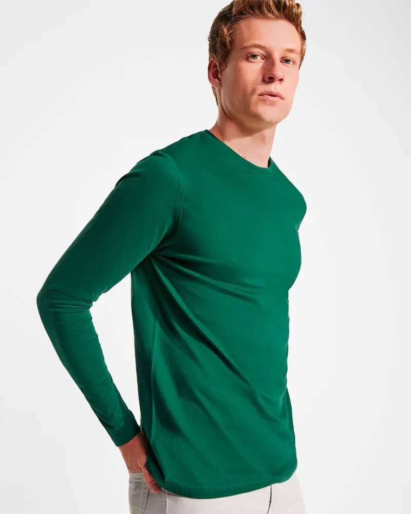 Pack 3 Camisetas Manga Larga Algodón 100% - Gris, Blanco y Azul Marino Hombre