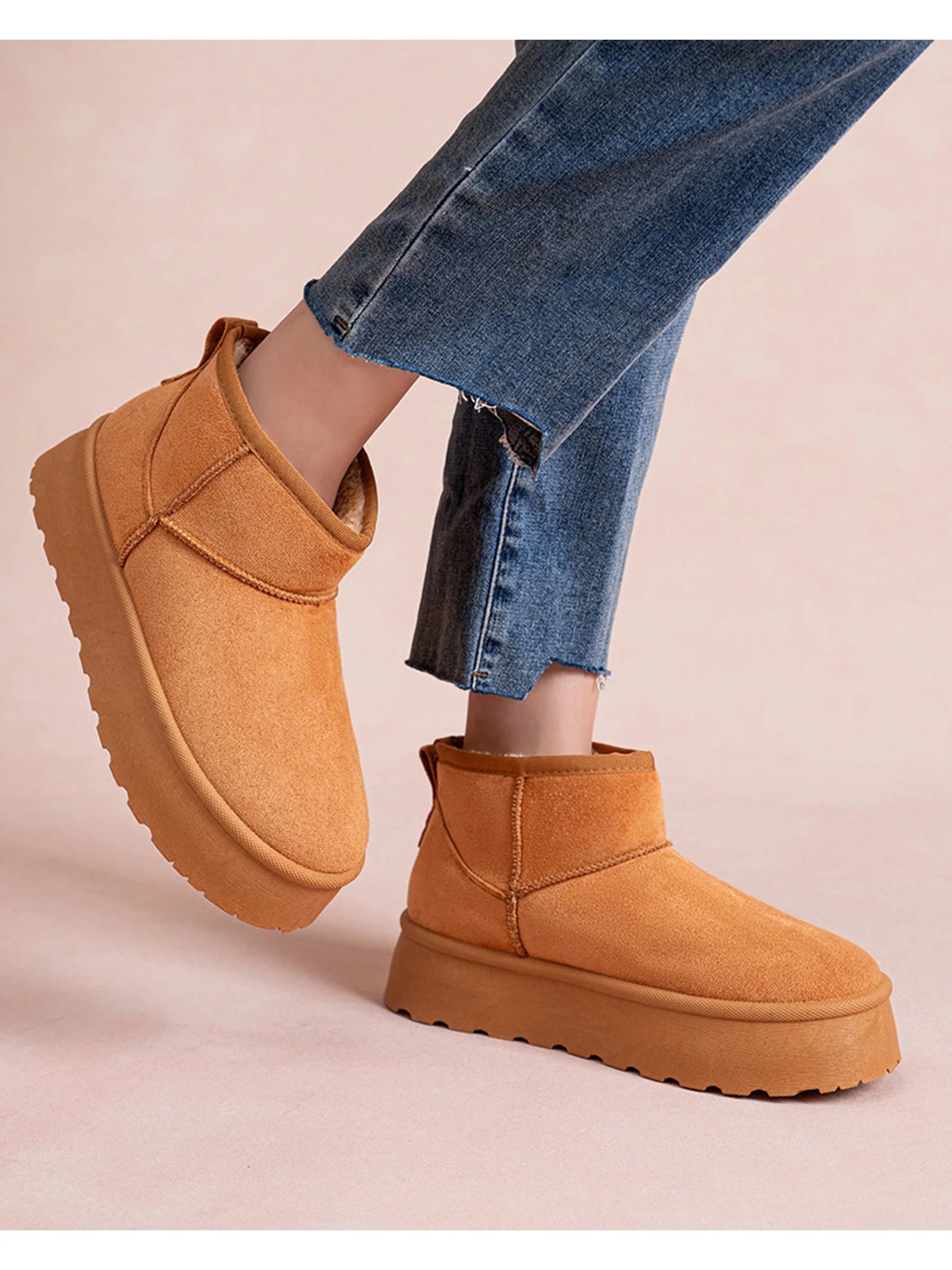 Botas Nieve Suela Gruesa Mujer - Botines Invierno Cálidos Antideslizantes Plataforma