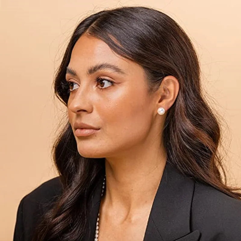 Pendientes Perlas Naturales Agua Dulce - Plata 925 Sterling Cultivadas Mujer