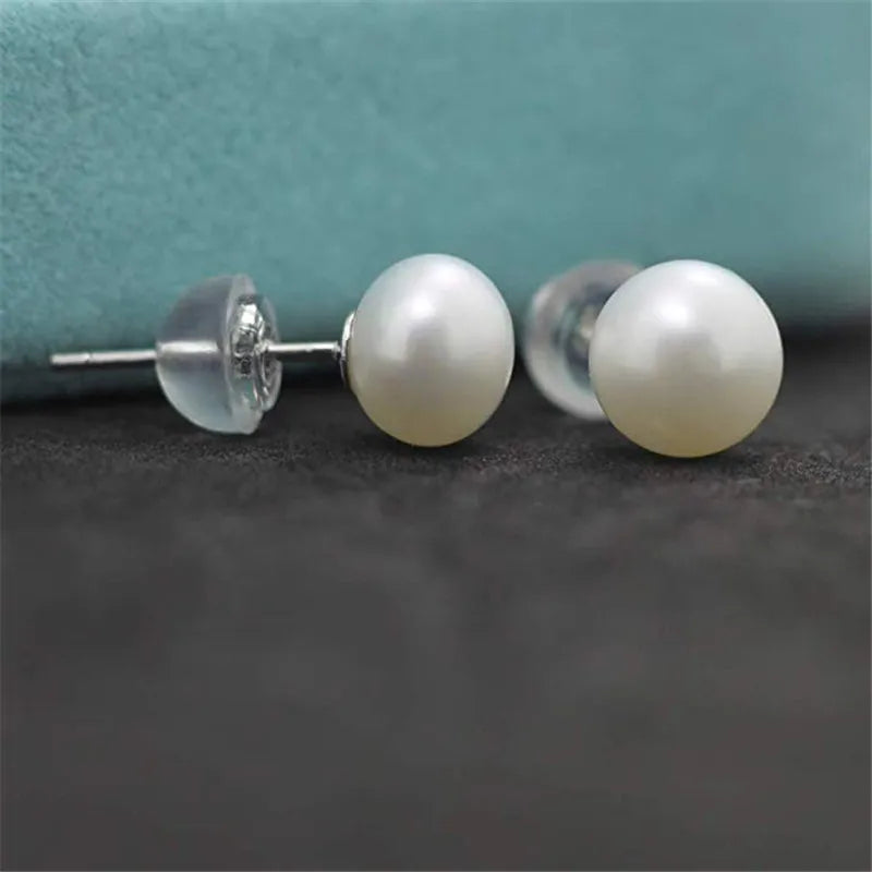 Pendientes Perlas Naturales Agua Dulce - Plata 925 Sterling Cultivadas Mujer