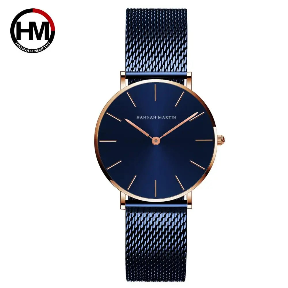 Reloj HANNAH MARTIN Rose Gold 36mm - Acero Inoxidable Cuarzo Japonés Mujer