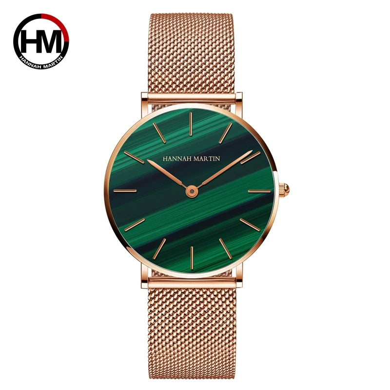 Reloj HANNAH MARTIN Rose Gold 36mm - Acero Inoxidable Cuarzo Japonés Mujer