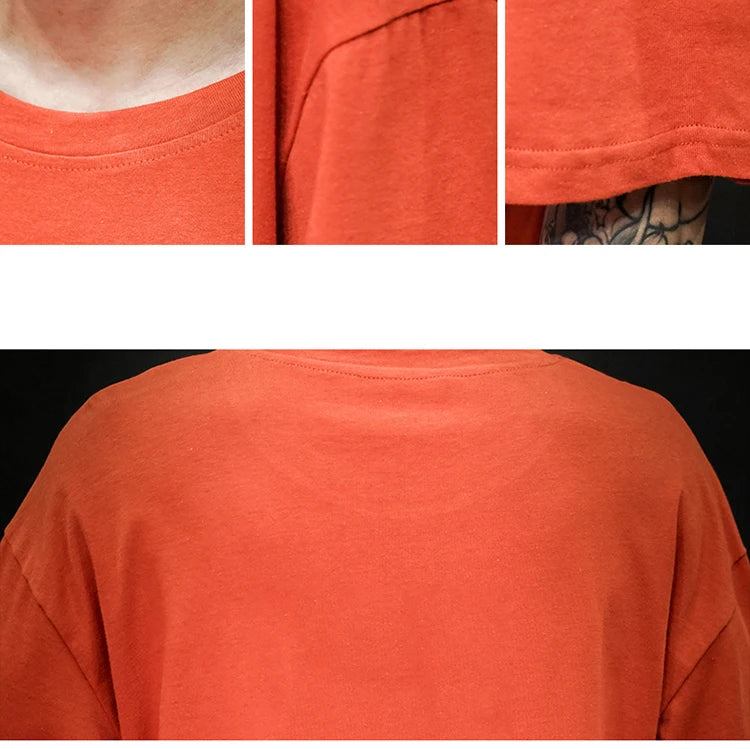 Camiseta Casual de Algodón - Manga Corta Holgada Hombre