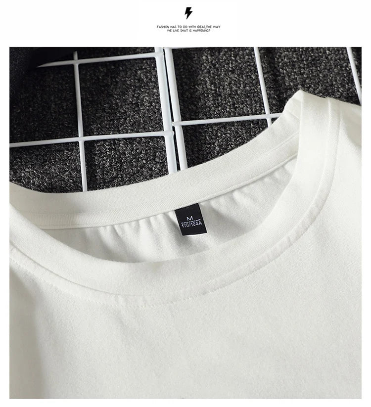 Camiseta Casual de Algodón - Manga Corta Holgada Hombre
