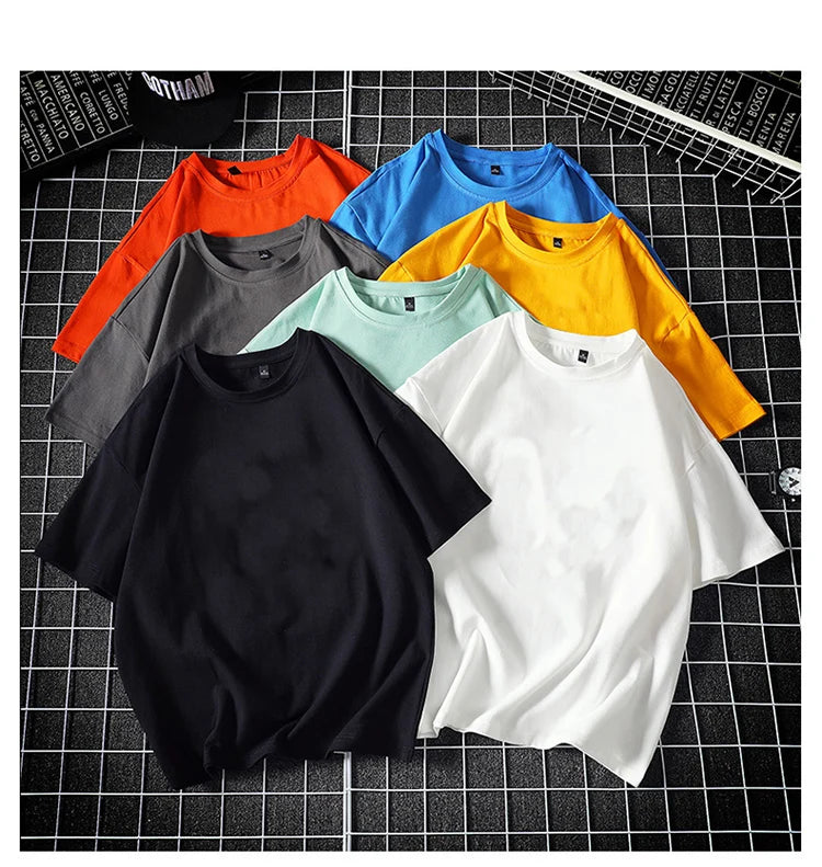 Camiseta Casual de Algodón - Manga Corta Holgada Hombre