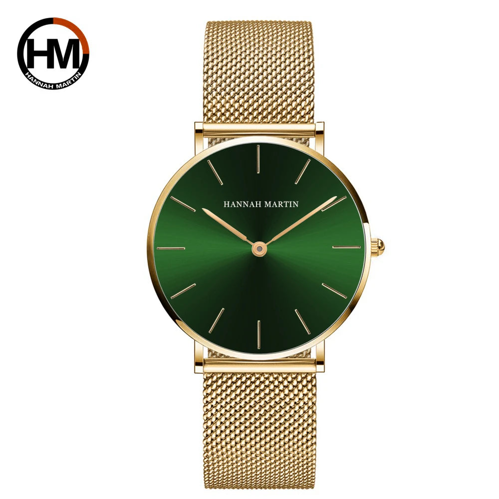 Reloj HANNAH MARTIN Rose Gold 36mm - Acero Inoxidable Cuarzo Japonés Mujer