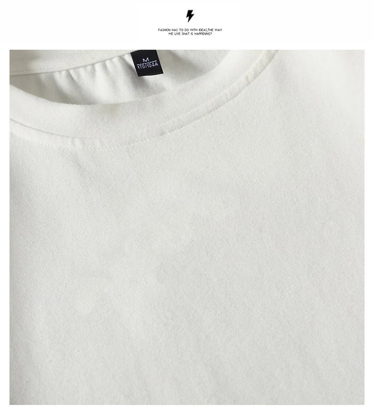 Camiseta Casual de Algodón - Manga Corta Holgada Hombre