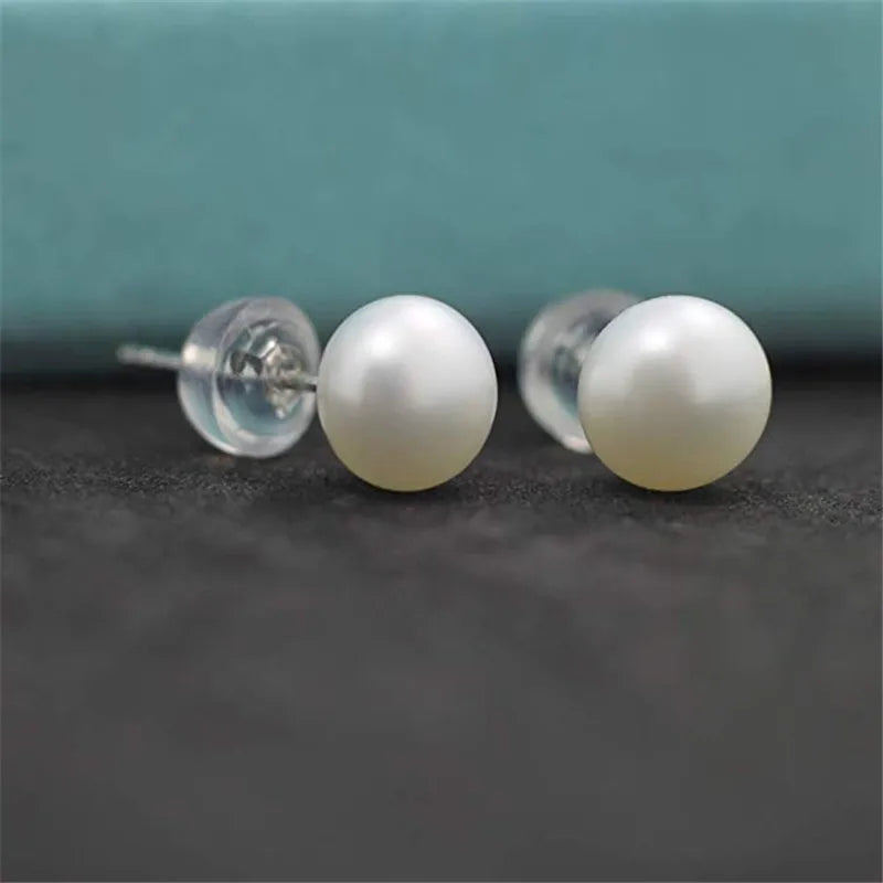 Pendientes Perlas Naturales Agua Dulce - Plata 925 Sterling Cultivadas Mujer