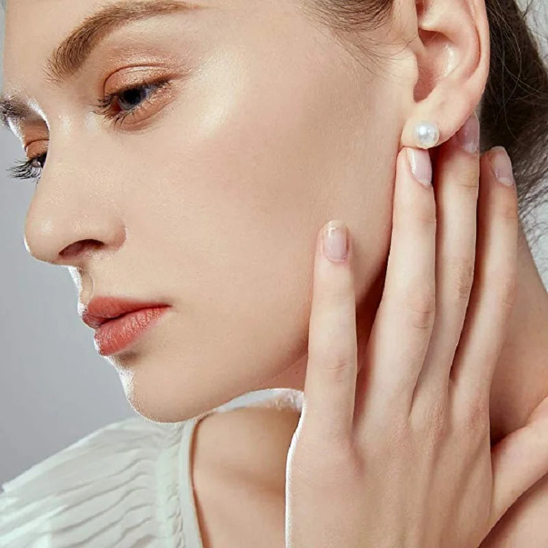 Pendientes Perlas Naturales Agua Dulce - Plata 925 Sterling Cultivadas Mujer