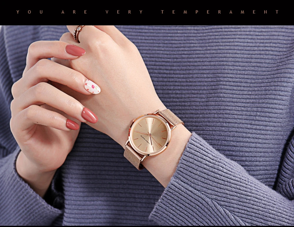 Reloj HANNAH MARTIN Rose Gold 36mm - Acero Inoxidable Cuarzo Japonés Mujer