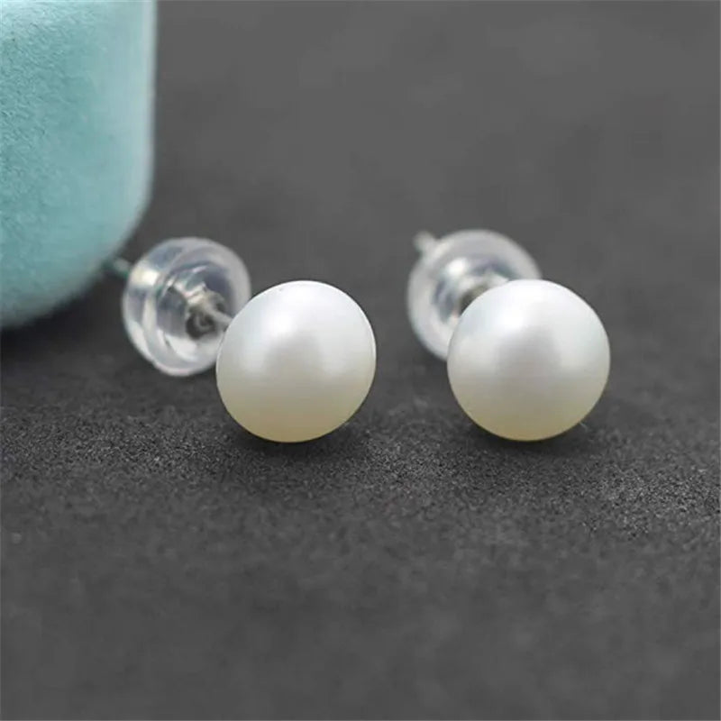 Pendientes Perlas Naturales Agua Dulce - Plata 925 Sterling Cultivadas Mujer