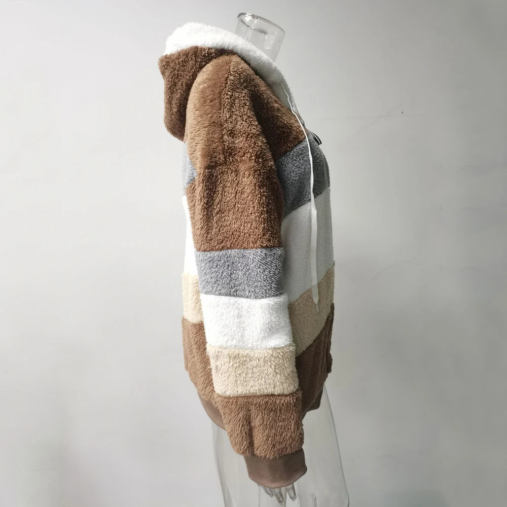 Chaqueta Oversized con Capucha y Felpa - Estilo Streetwear