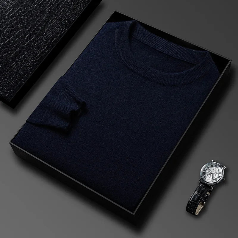 Suéter Casual con Patrón Diamante - Cuello Redondo Tejido Hombre