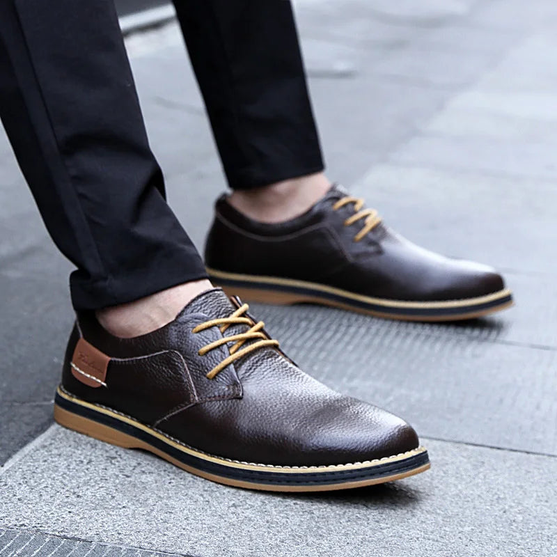 Zapatos Oxford Cuero Genuino Brogue - Estilo Italiano Elegantes Hombre