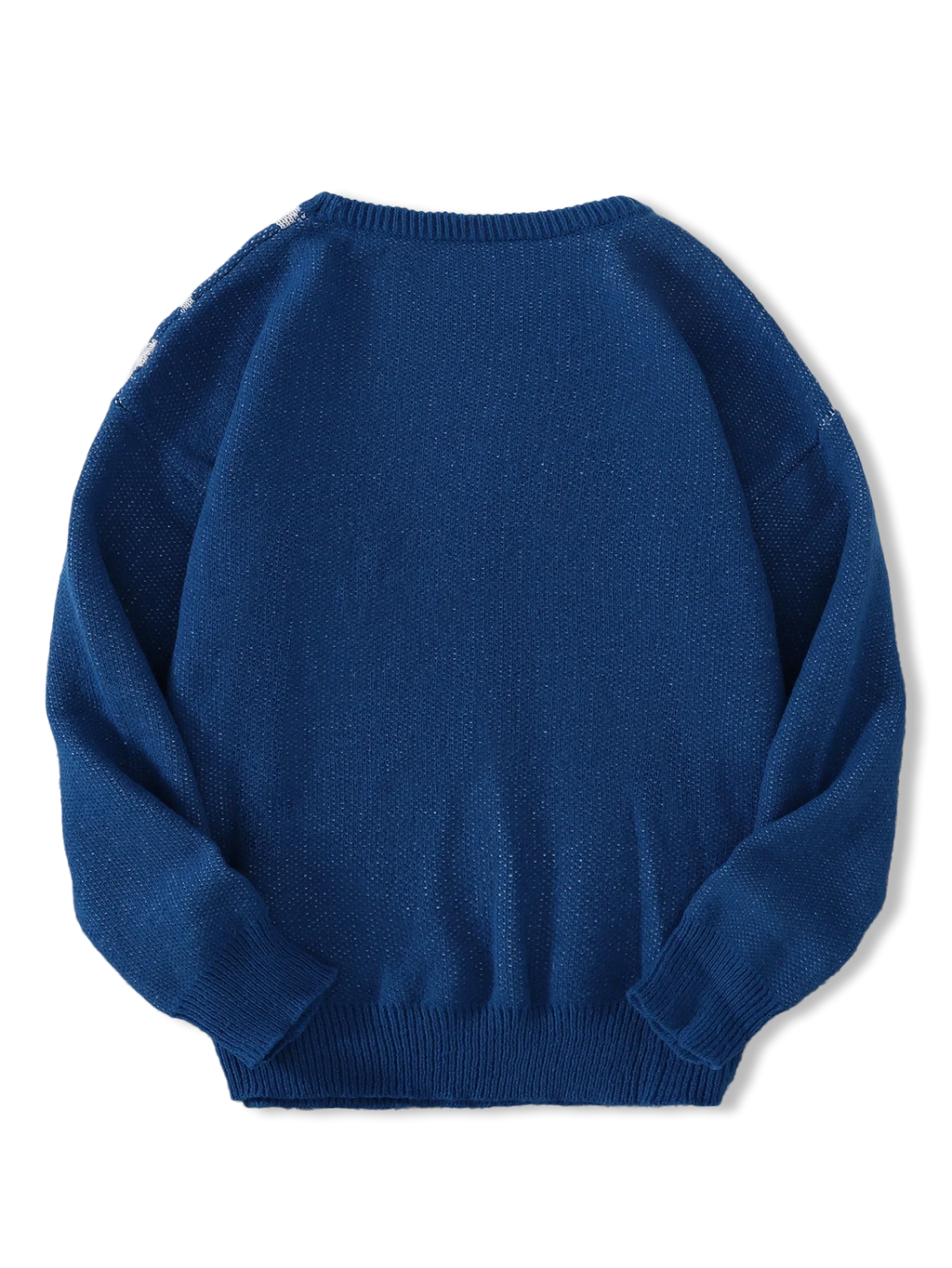 Suéter con Patrón Spider Web Jacquard - Cuello Redondo Hombre