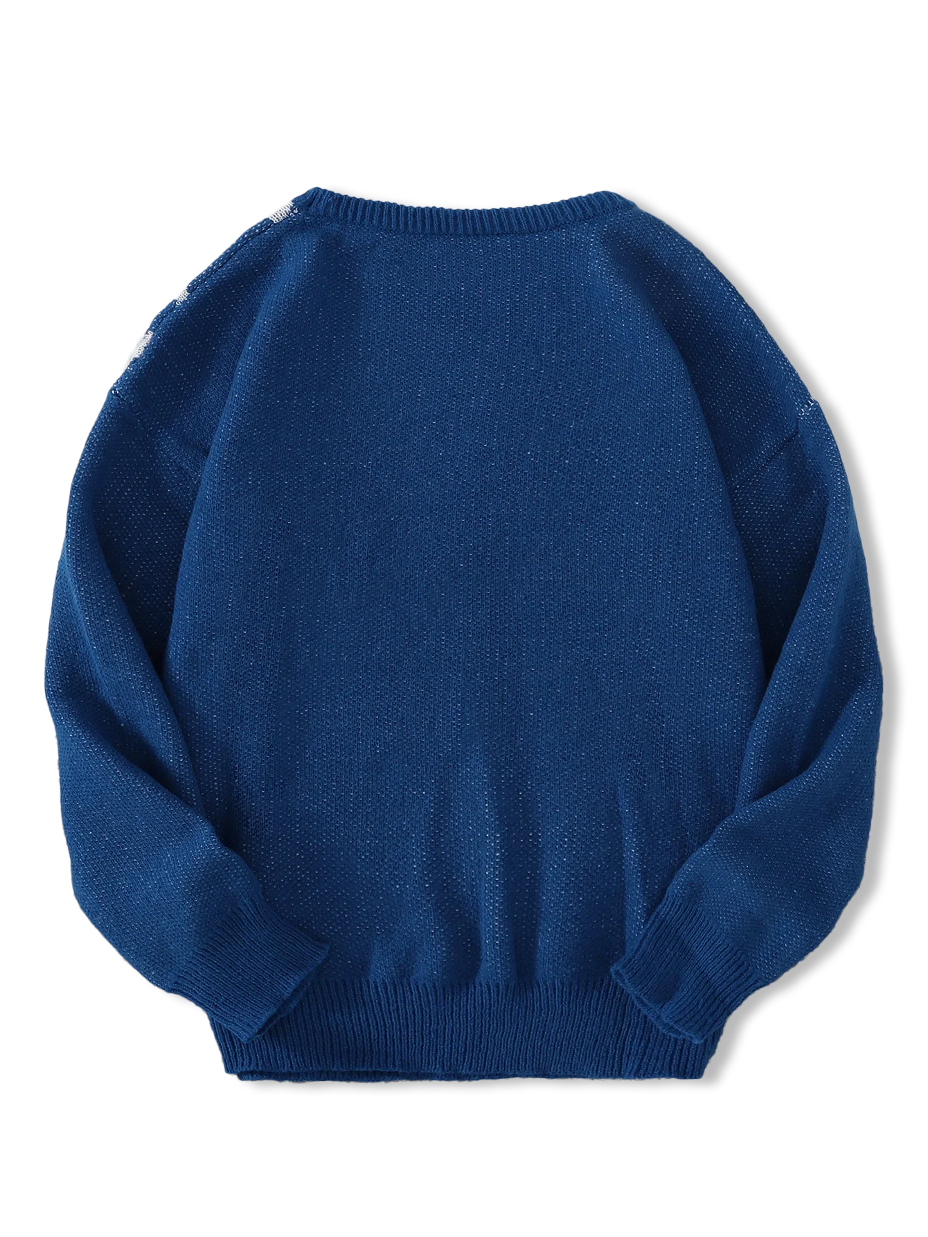 Suéter con Patrón Spider Web Jacquard - Cuello Redondo Hombre