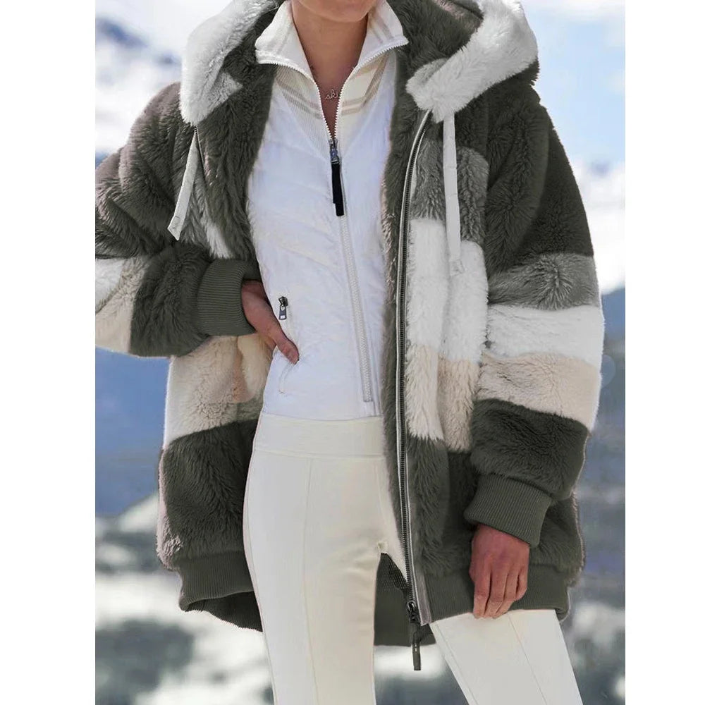 Chaqueta Oversized con Capucha y Felpa - Estilo Streetwear