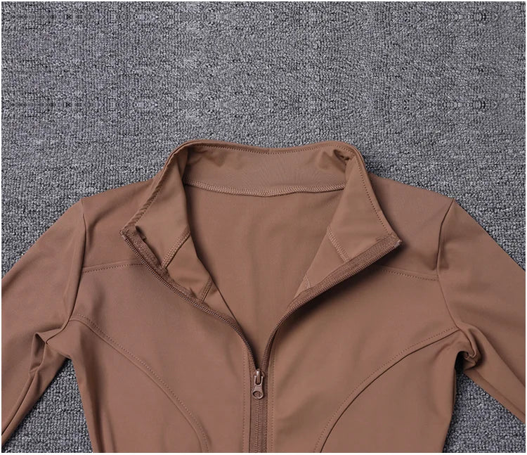 Chaqueta Deportiva con Cremallera - Manga Larga para Yoga y Gym