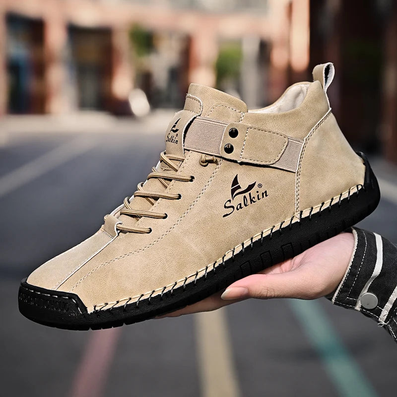 Zapatos Cuero Artesanales Hombre 2025 - Sneakers Transpirables Diseño Premium