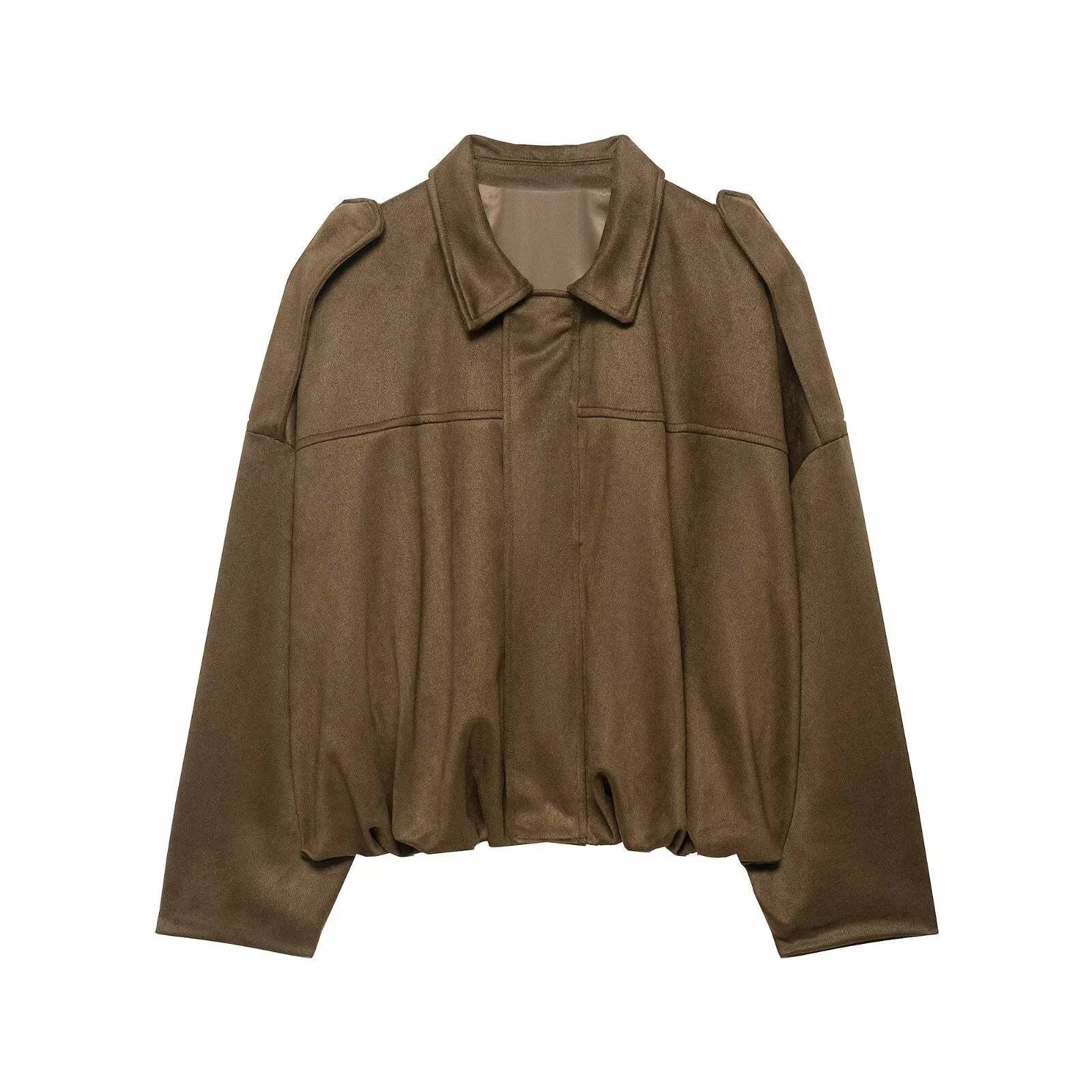 Chaqueta Suede Retro con Cremallera - Estilo Street Fashion Mujer