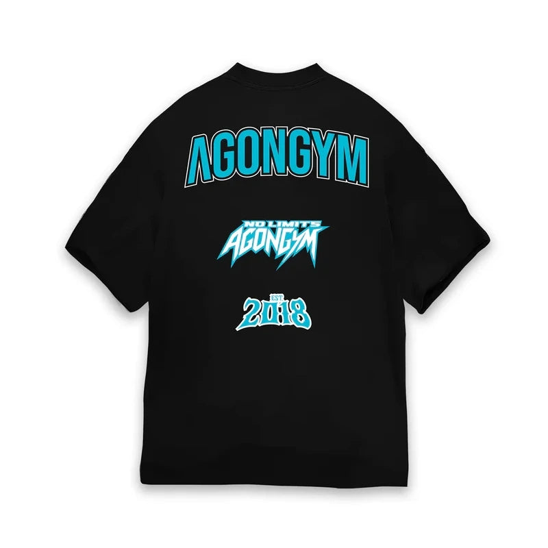 Camiseta Deportiva Oversized - Gym Fitness Manga Corta Hombre