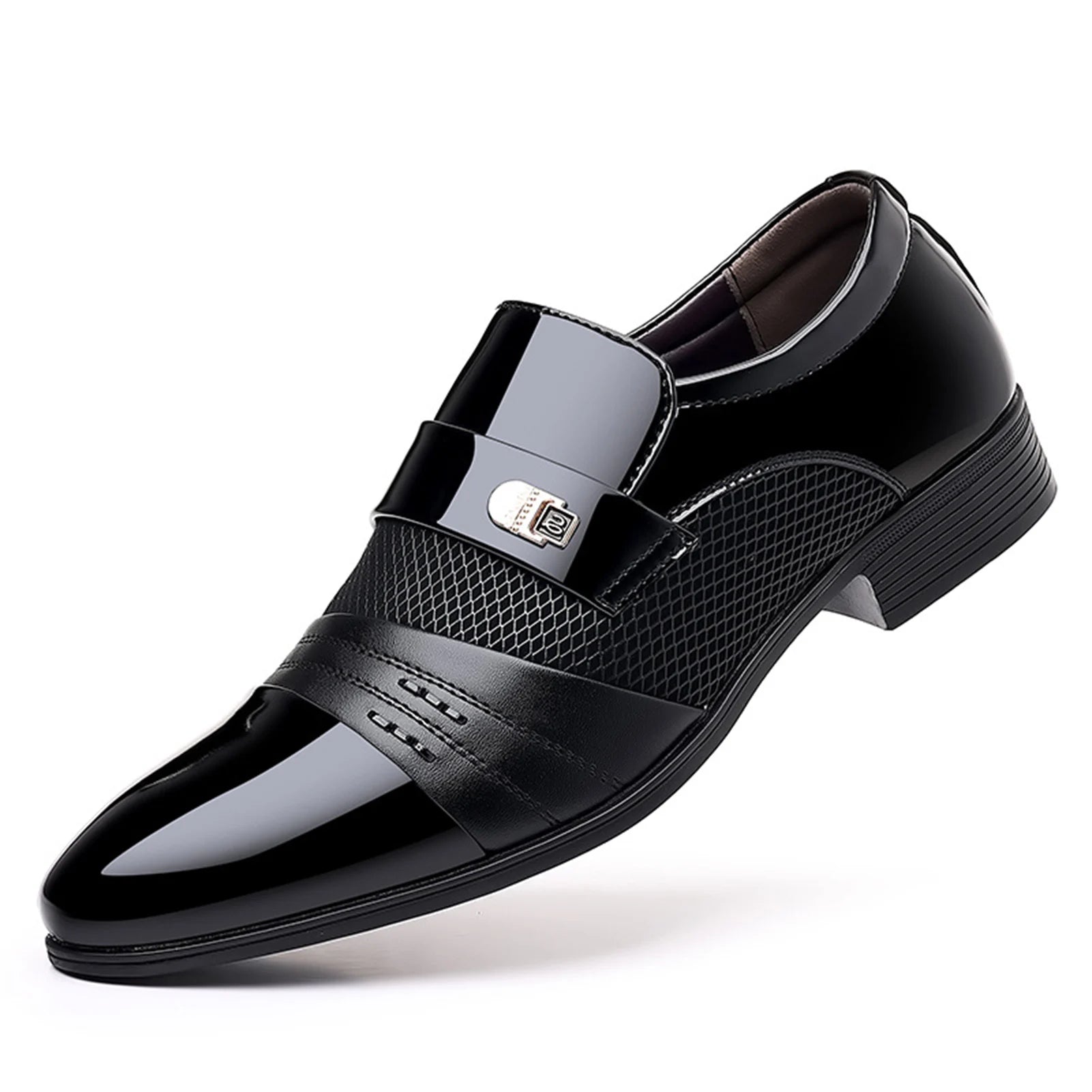 Zapatos Business Slip-On Brillantes - Punta Afilada Oficina Elegantes Hombre