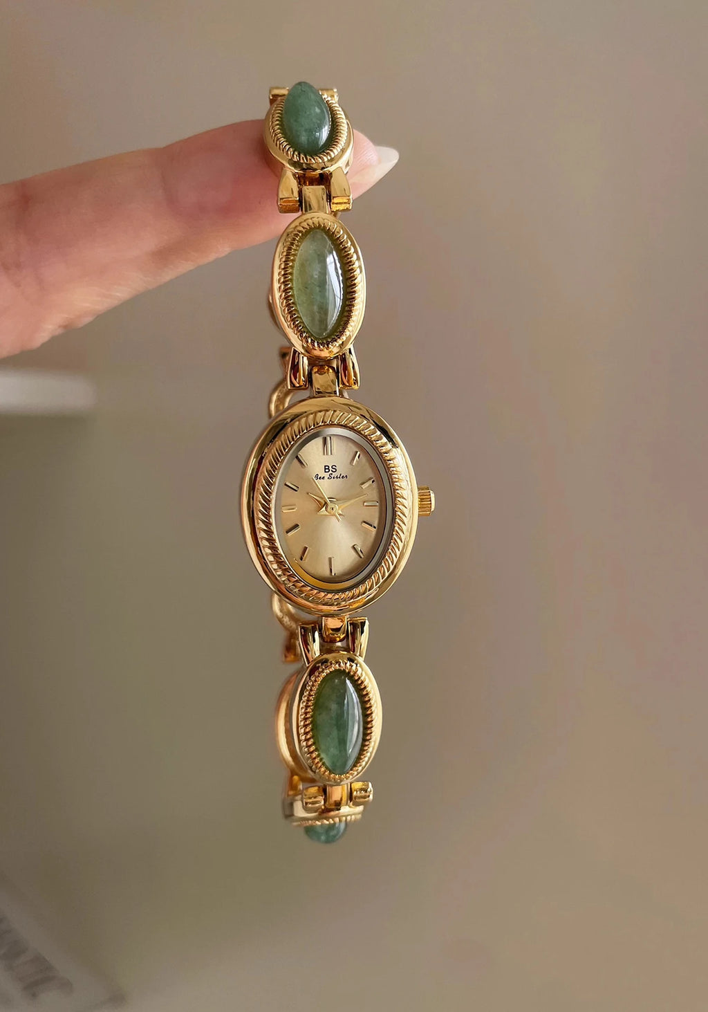 Reloj de Lujo con Jade Verde - Pulsera Joyería Cuarzo Elegante Mujer