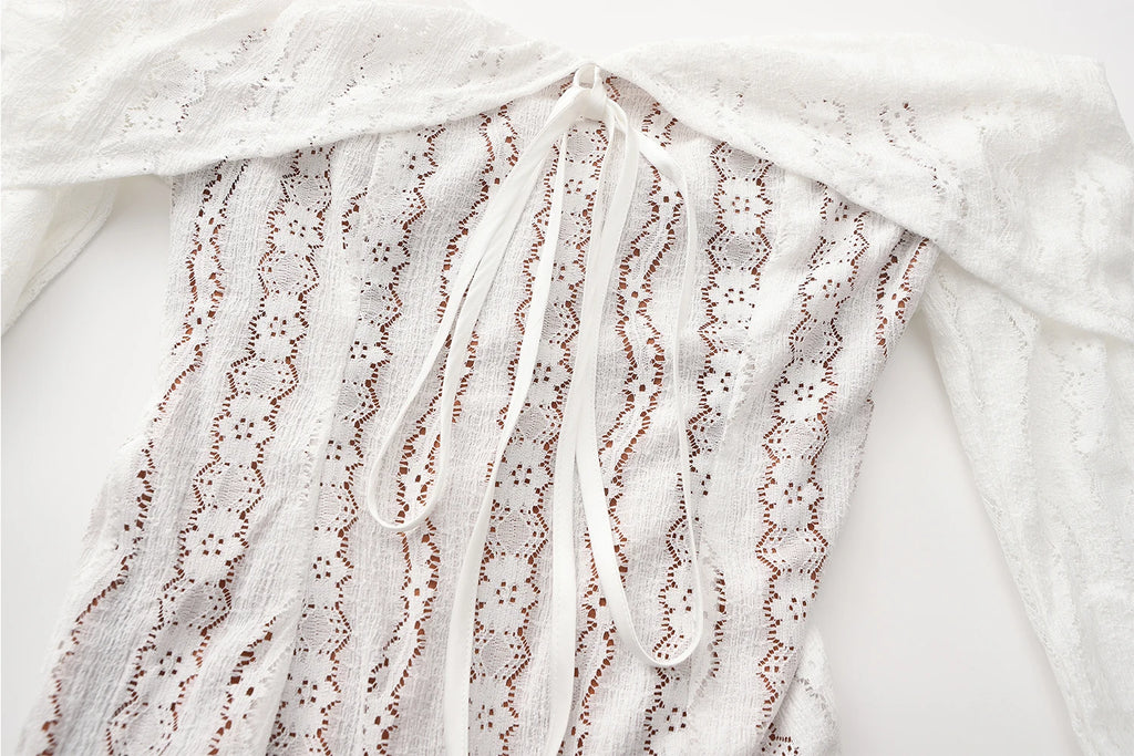 Vestido de Fiesta Elegante con Encaje - Manga Larga