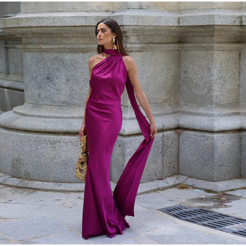 Vestido Halter Elegante con Lazo - Espalda Descubierta