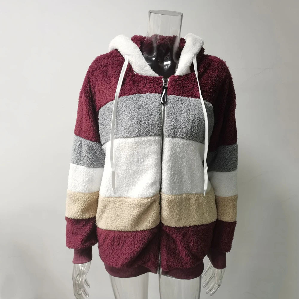 Chaqueta Oversized con Capucha y Felpa - Estilo Streetwear