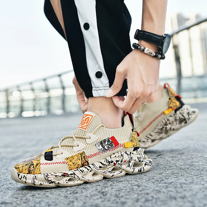 Sneakers Luxury Hombre Flyknit - Zapatillas Casuales Transpirables Multicolor