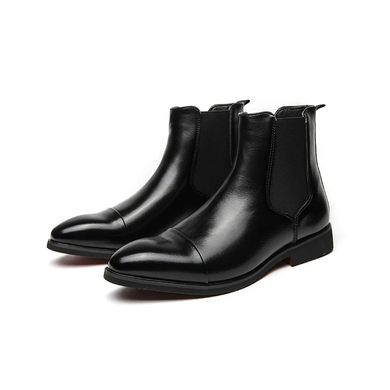 Chelsea Boots Hombre Suela Roja - Botines Business Slip-On Elegantes