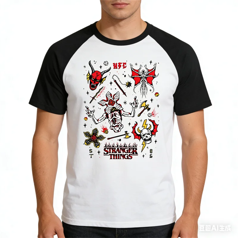 Camiseta 3D Estilo Diablo Salvaje - Estampado Gráfico Manga Corta Casual Unisex