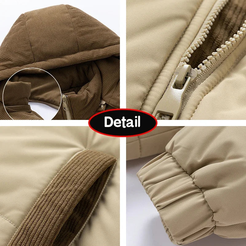 Parka con Capucha Desmontable - Cortavientos Cálida Hombre