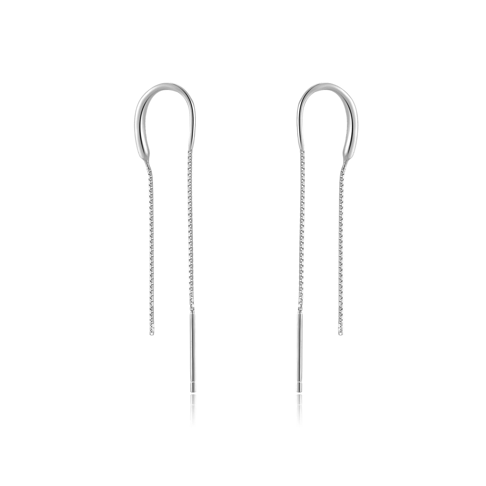 Pendientes Largos Cadena Plata 925 Sterling - Delicados Fiesta Regalo Mujer