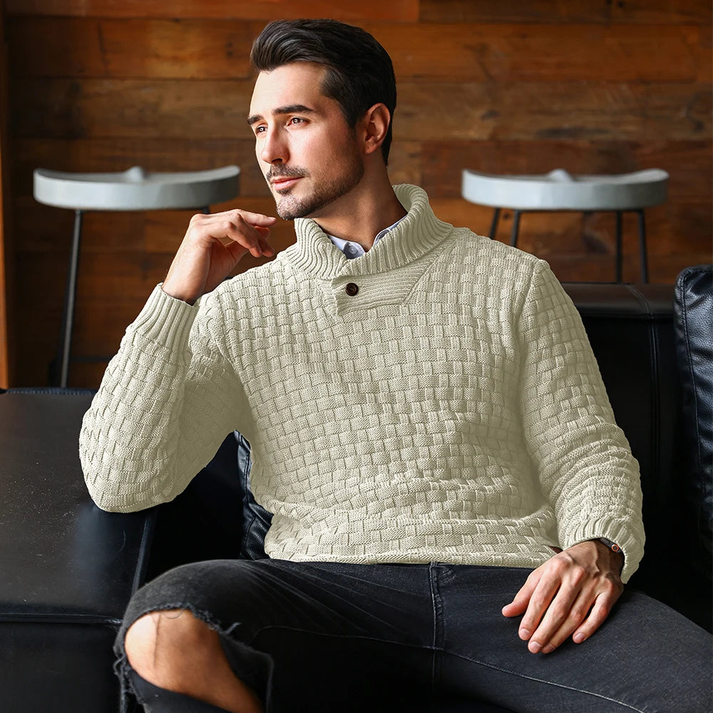 Suéter de Cuello Redondo Tejido - Cálido y Suave Hombre