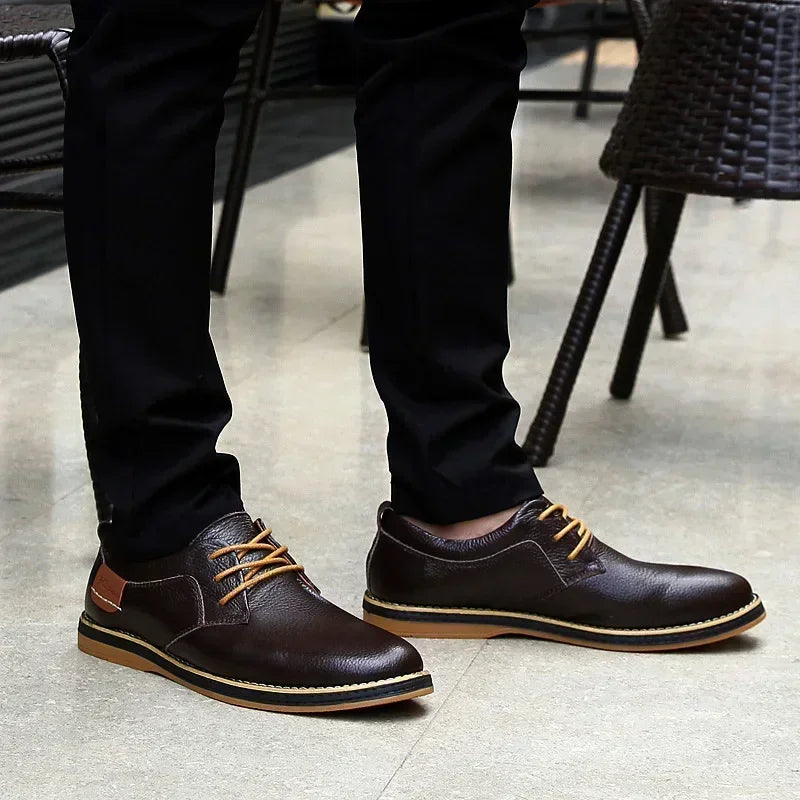Zapatos Oxford Cuero Genuino Brogue - Estilo Italiano Elegantes Hombre