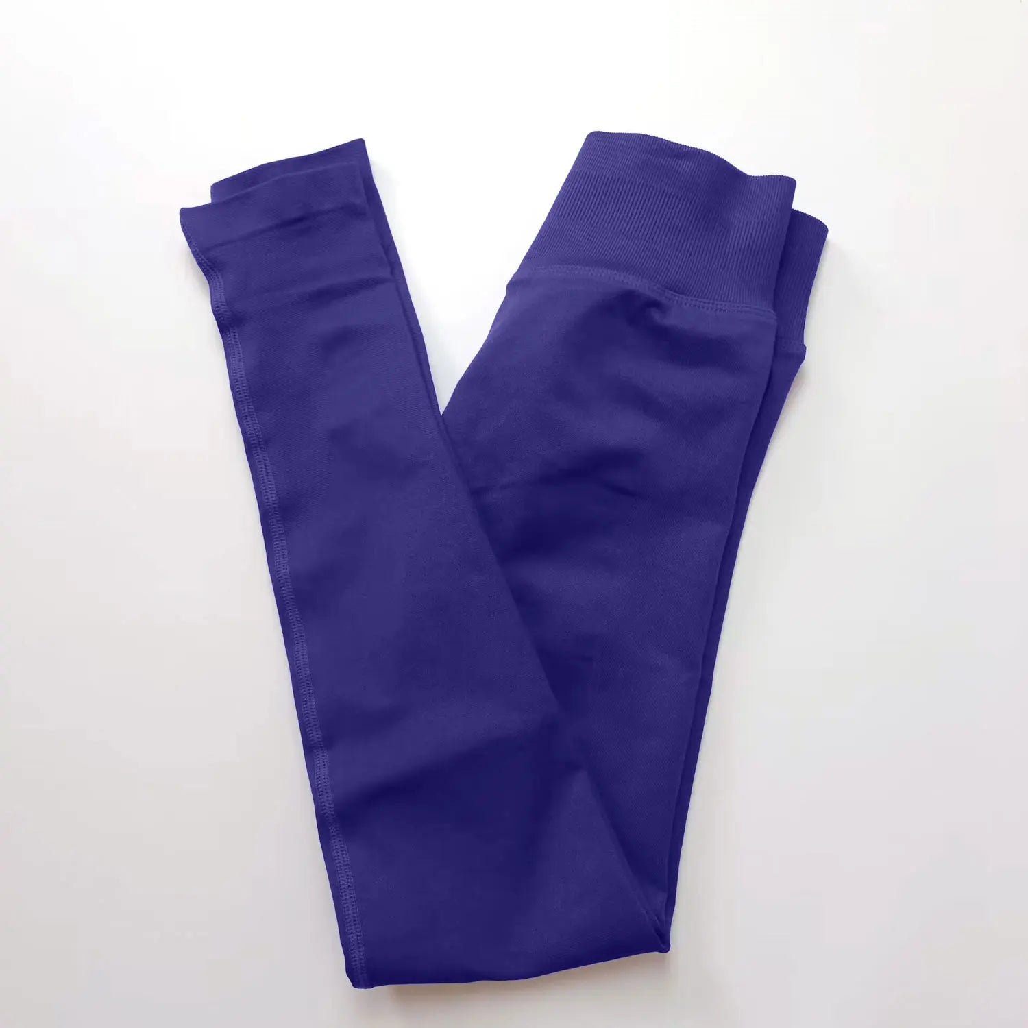 Leggings Deportivos Sin Costuras - Banda Acanalada y Efecto Push-Up