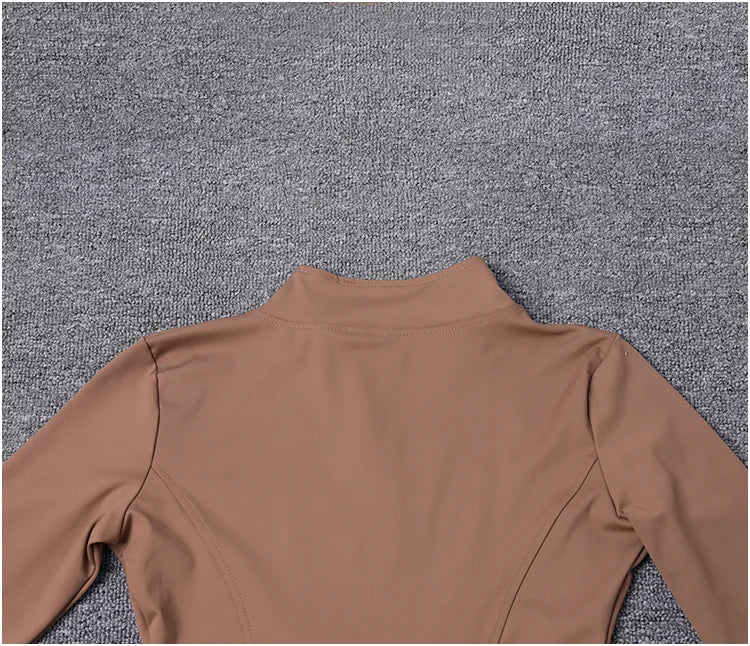 Chaqueta Deportiva con Cremallera - Manga Larga para Yoga y Gym
