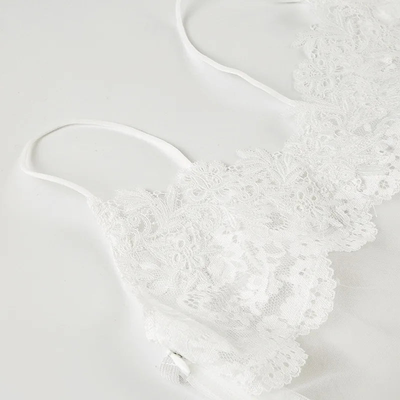 Vestido Mini Sexy con Encaje Transparente - Tirantes Finos