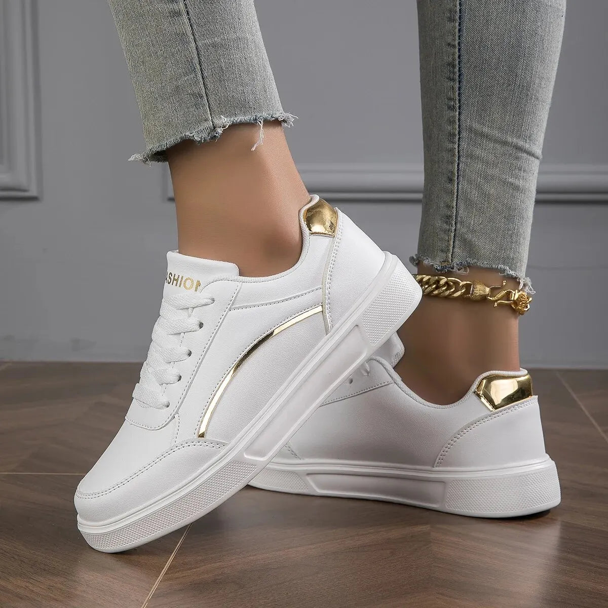 Zapatillas Baasploa Cuero Plataforma - Sneakers Casuales Antideslizantes Mujer