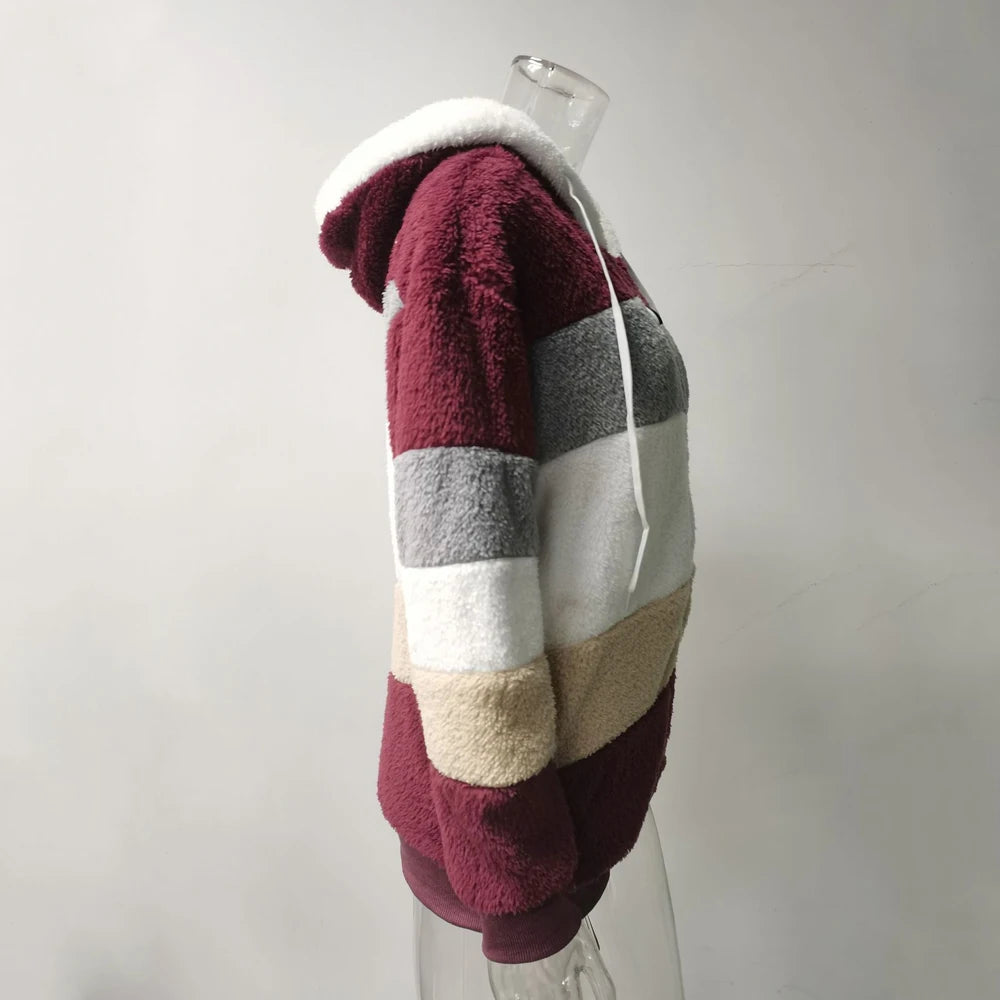 Chaqueta Oversized con Capucha y Felpa - Estilo Streetwear