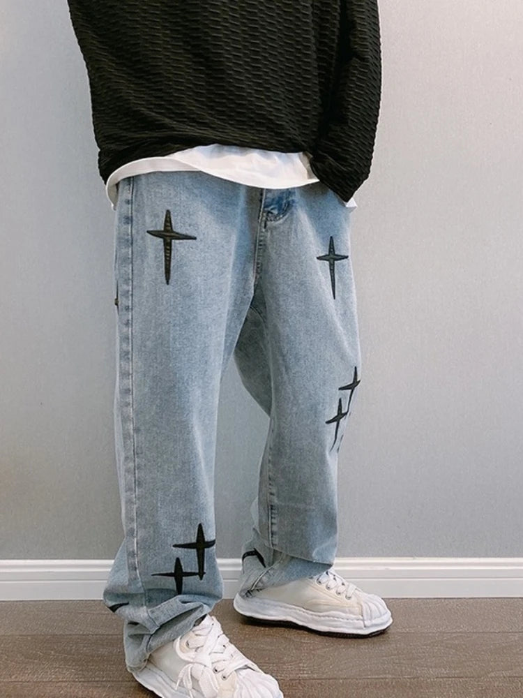 Jeans Streetwear Baggy Pierna Ancha - Estilo Coreano Cargo Hombre