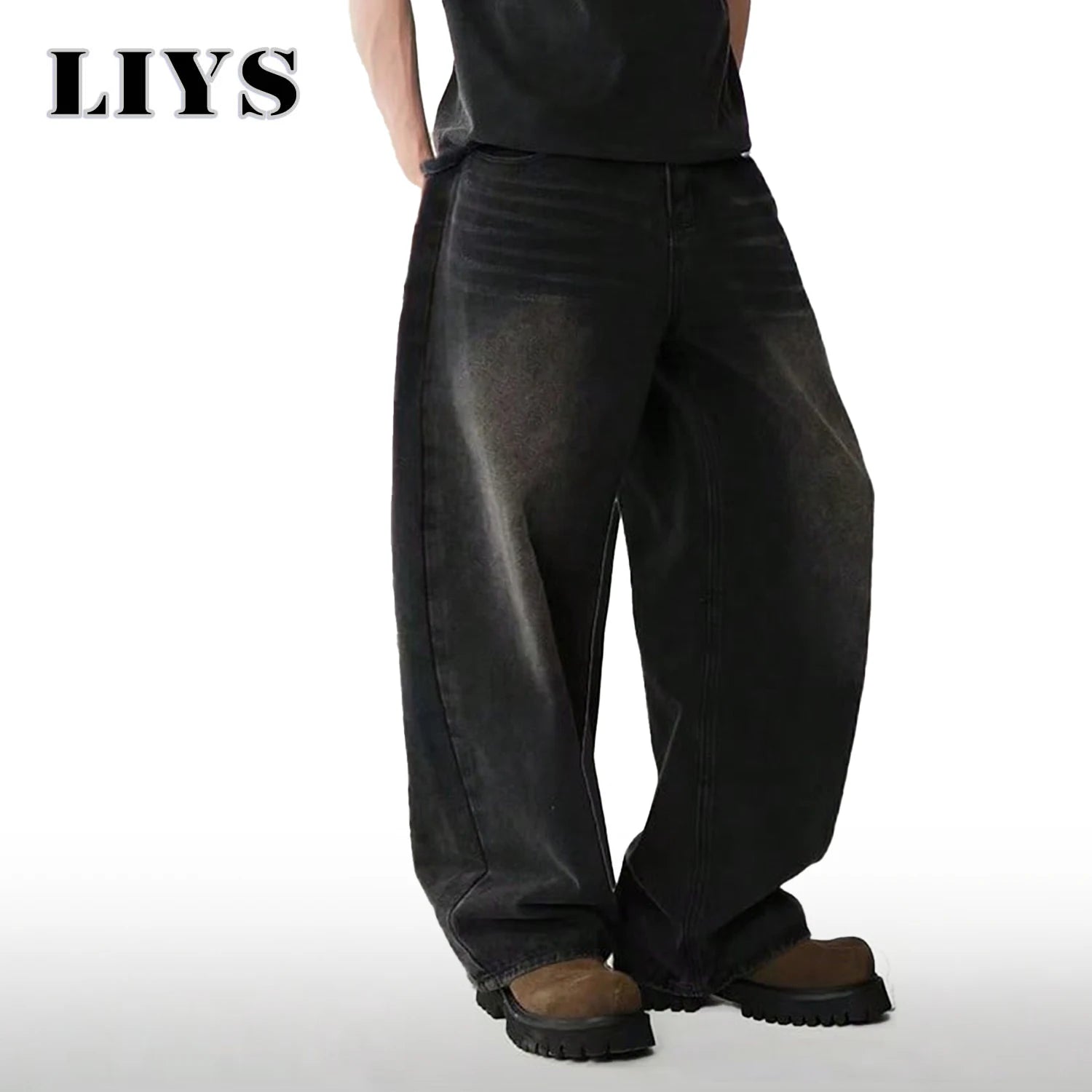 Jeans Baggy Coreano 4 Estaciones - Pierna Ancha High Street Hombre