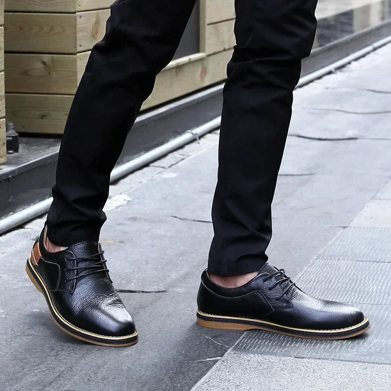 Zapatos Oxford Cuero Genuino Brogue - Estilo Italiano Elegantes Hombre
