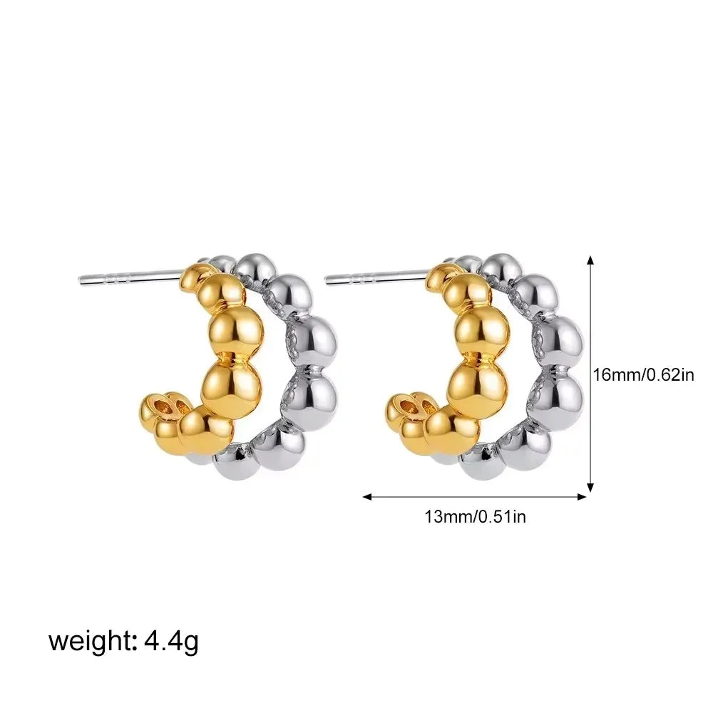 Aros Acero Inoxidable Zirconia Vintage - Huggie Waterproof Colores Mujer