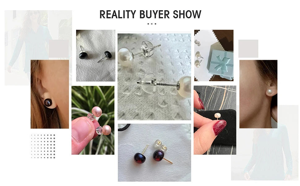 Pendientes Perlas Naturales Agua Dulce - Plata 925 Sterling Cultivadas Mujer