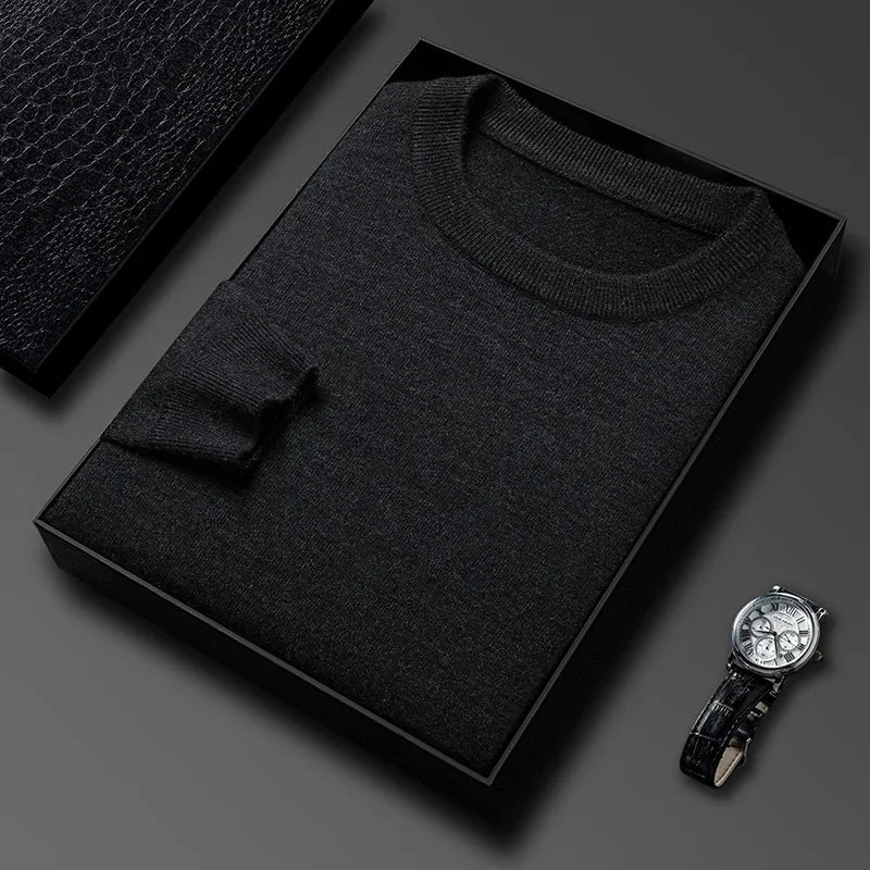 Suéter Casual con Patrón Diamante - Cuello Redondo Tejido Hombre